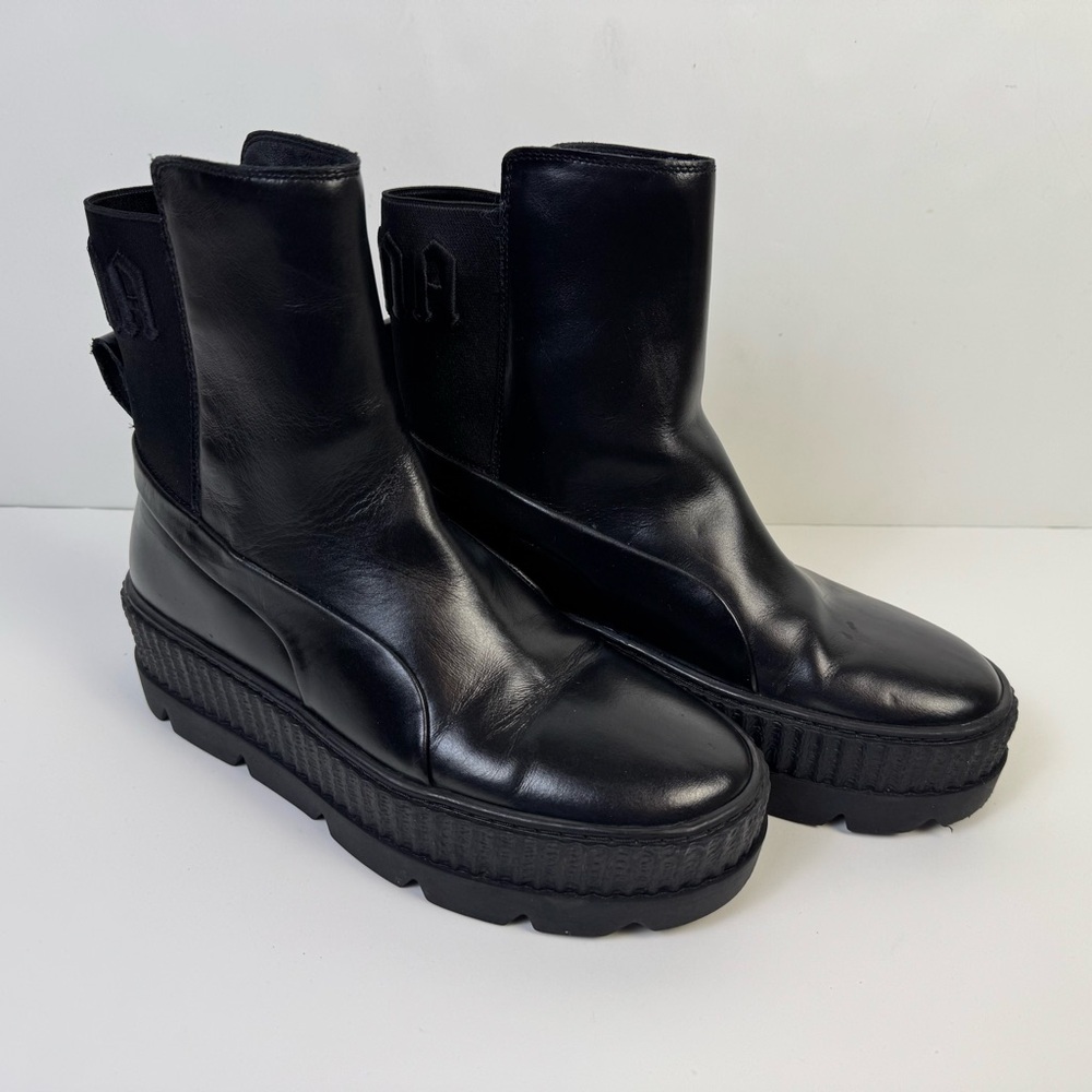 Fenty x Puma Chelsea Sneaker Boots Black Platform Creeper Sole 8.5
